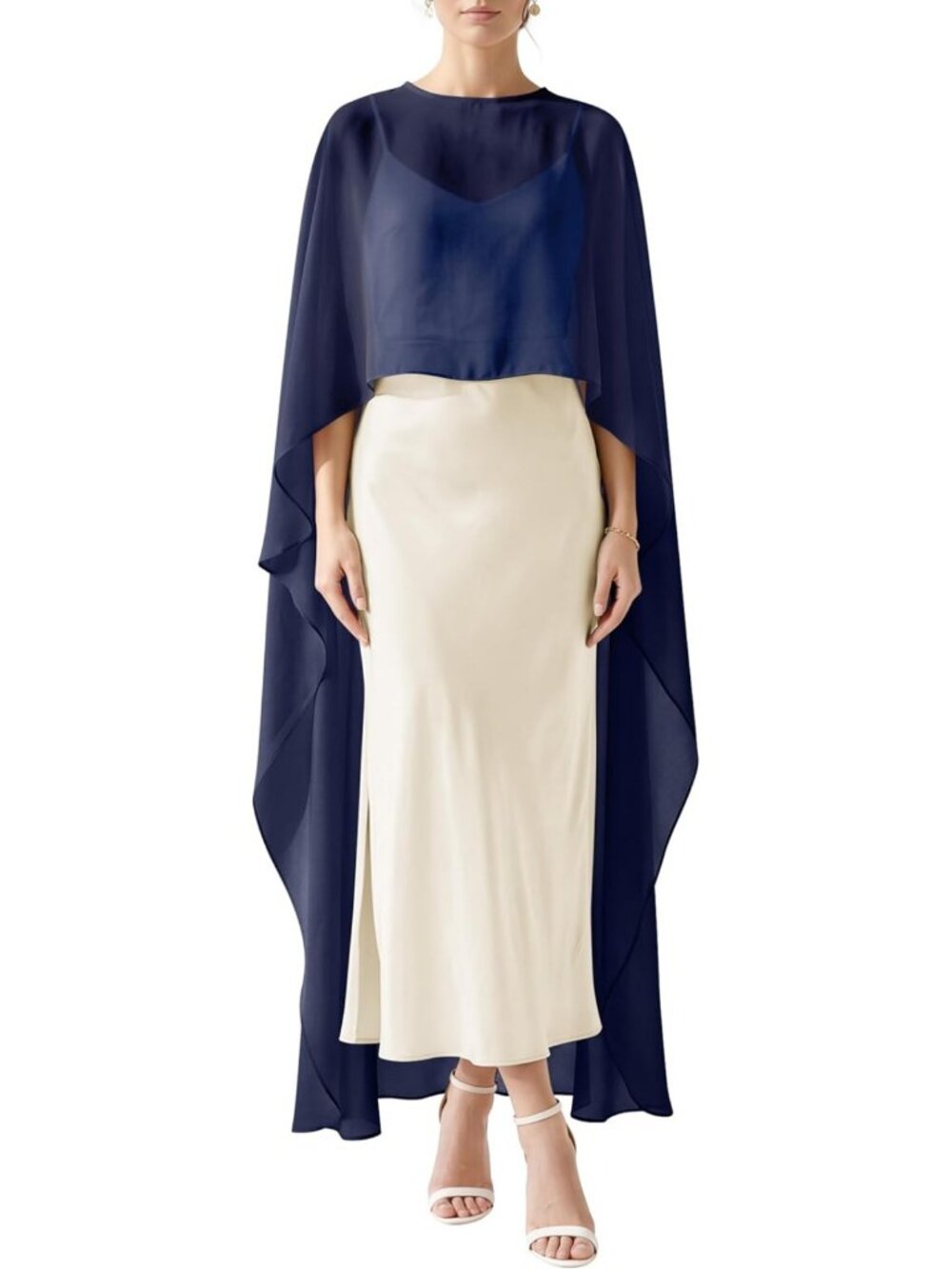 Flowy Sheer Cape Shawl Poncho for Women | Elegant Bridal Cover-Up Tops